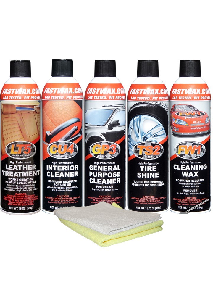 Detail Kit (5 cans) w/Towels FW1 TS2 GP3 CU4 LT5 — FASTWAX